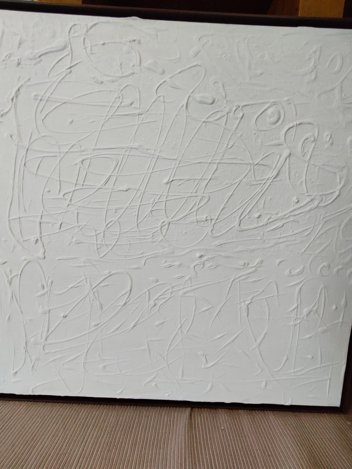 V PURE LIGHT-Abstract Monotone Texture Acrylic on Canvas 20 x 20