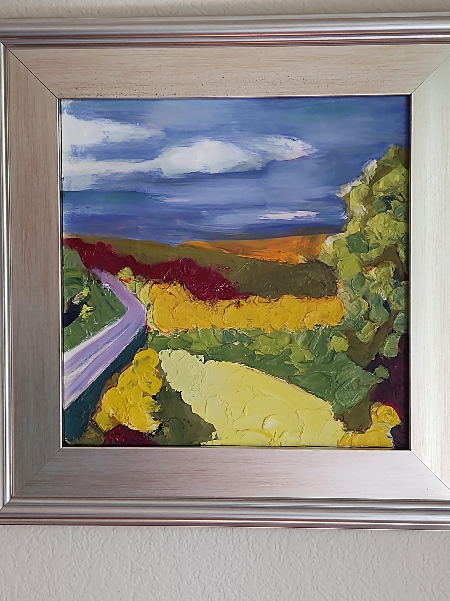 V Bennett Valley Road- Plein Air 12 x 12 Oil on Board