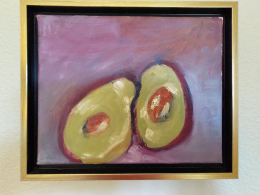 G Avocados-Still Life Study Triptych 8 x 10 Oil on Canvas