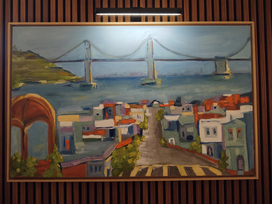 V San Francisco Tapestry of Color-Marina to Bridge 30 x 48 Oil on Canvas