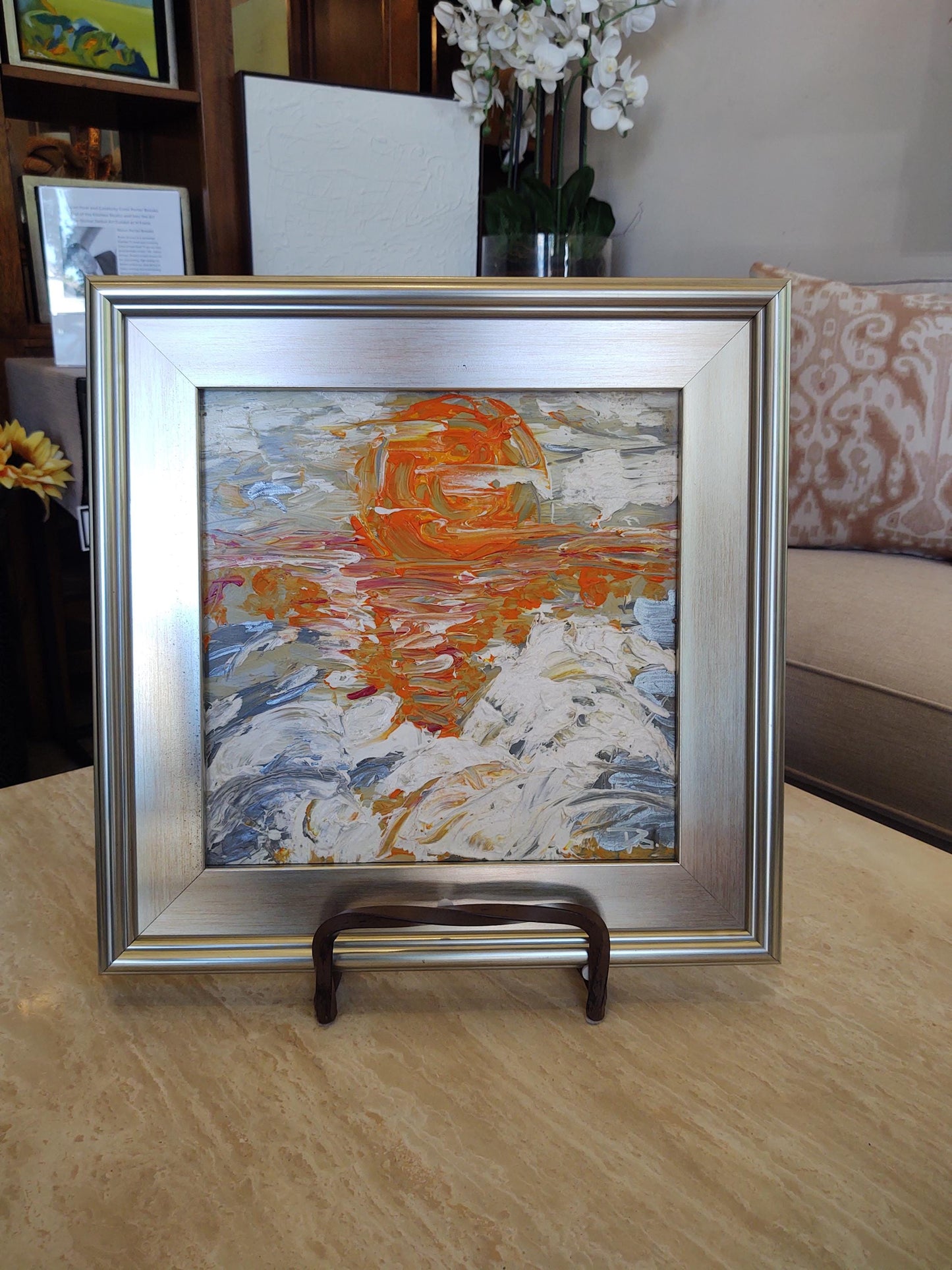 B Last Flash: Capitola Beach - 12x12 - Acrylic & Molding Mud on Hard Board - Gallery Exhibit