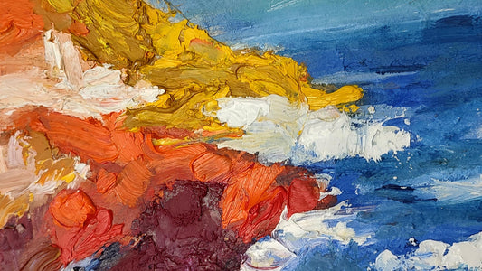 V Untamed Sea- 18 x 18 Oil on Vinyl Canvas