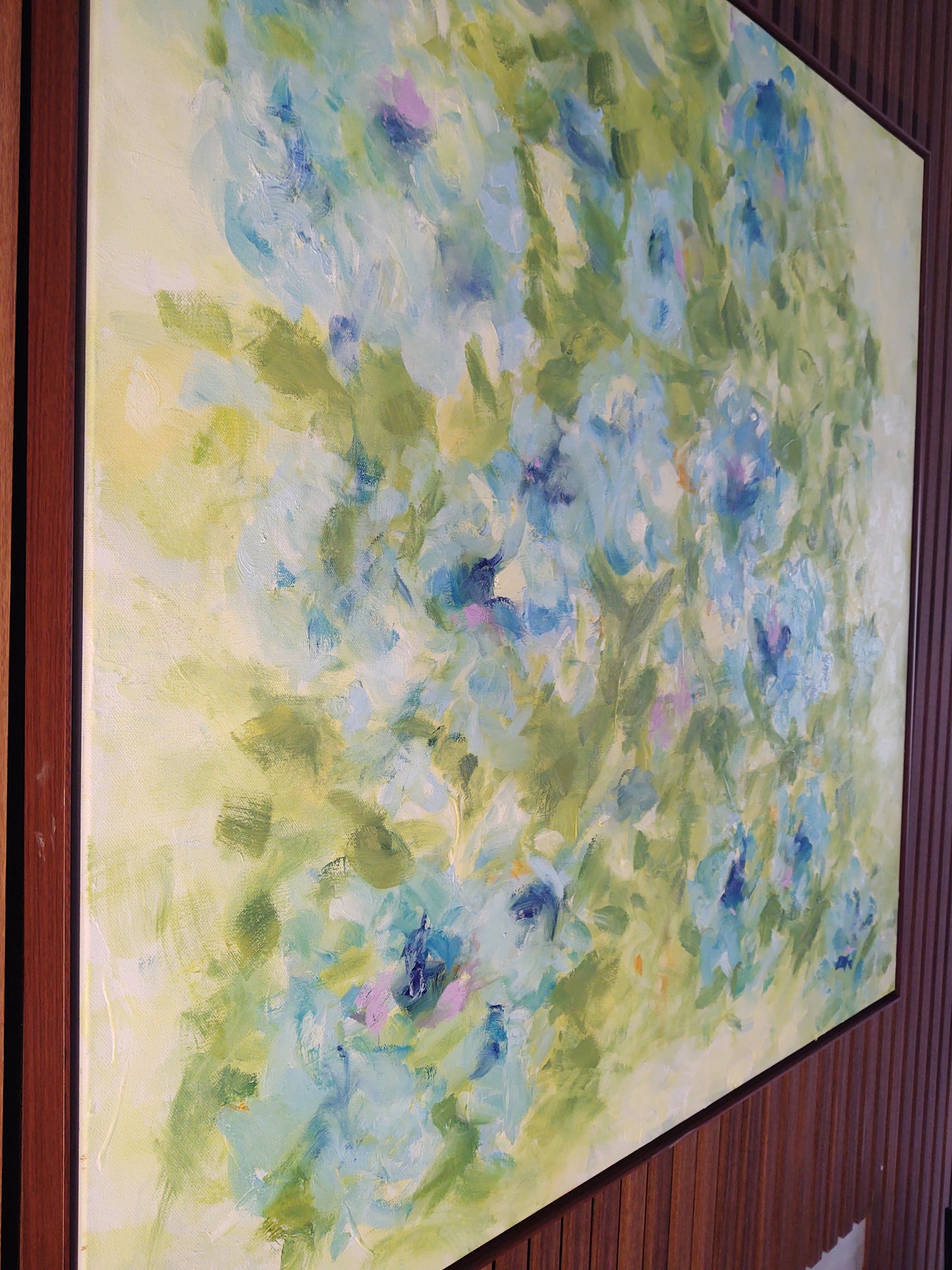 V Blue Hydreangas 36 x 36 Oil on Canvas