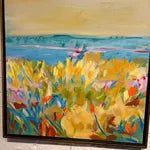 B Spring- SOLD Wildflowers to the Bay 24 x 24 Oil on Board- Framed