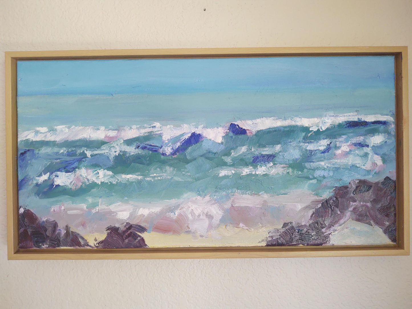 V Dancing Waves-Carmel By The Sea 10 x 20 Oil On Canvas