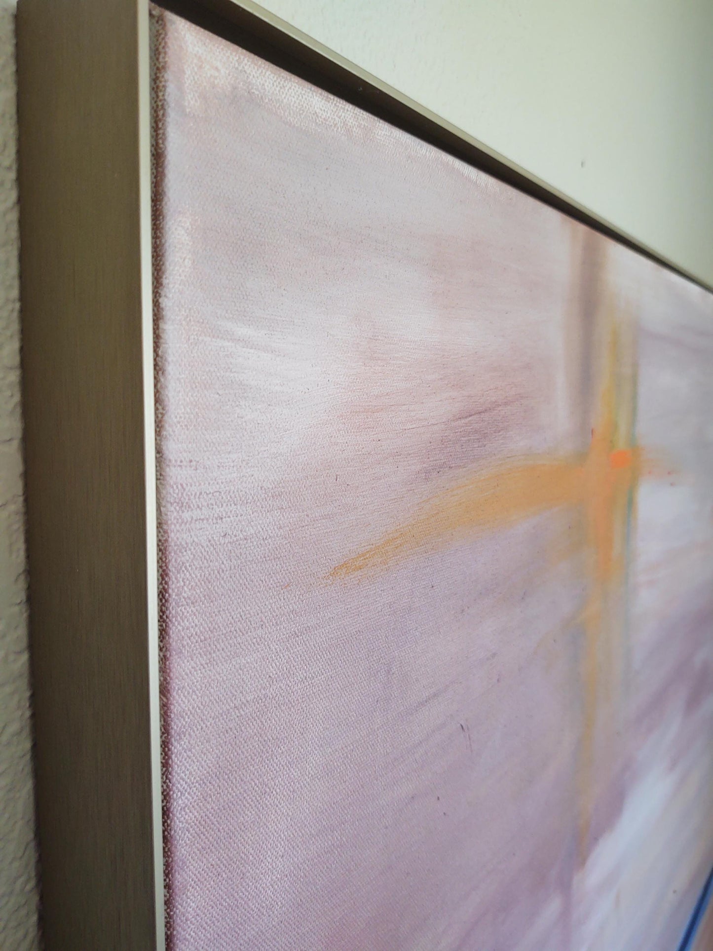 SOLD Museum Exhibit- Cobalt Tide & Marigold Sky- 48 x 30 Oil on Canvas
