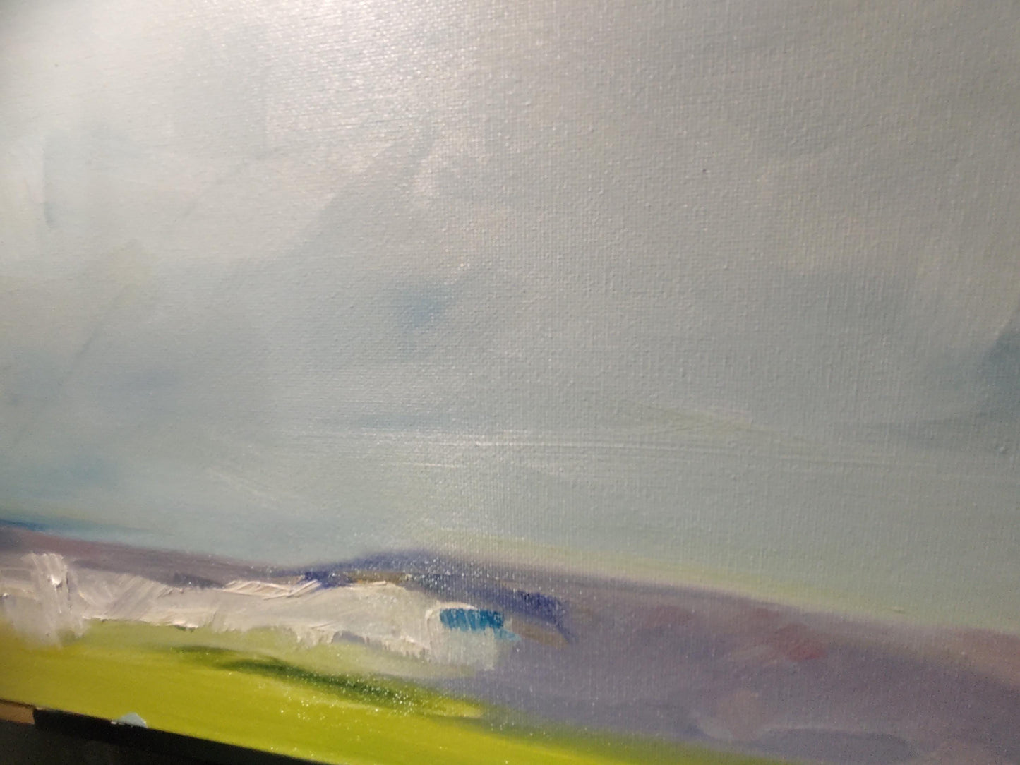 Green Mustard Fields & Lavender Hills - 10x20 - Oil on Canvas - Gallery Exhibit