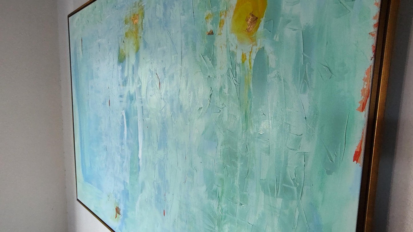 B ON HOLD Azure Alchemy - Finding the Light - 48x60 - Mixed Media-Canvas - Gallery Exhibit