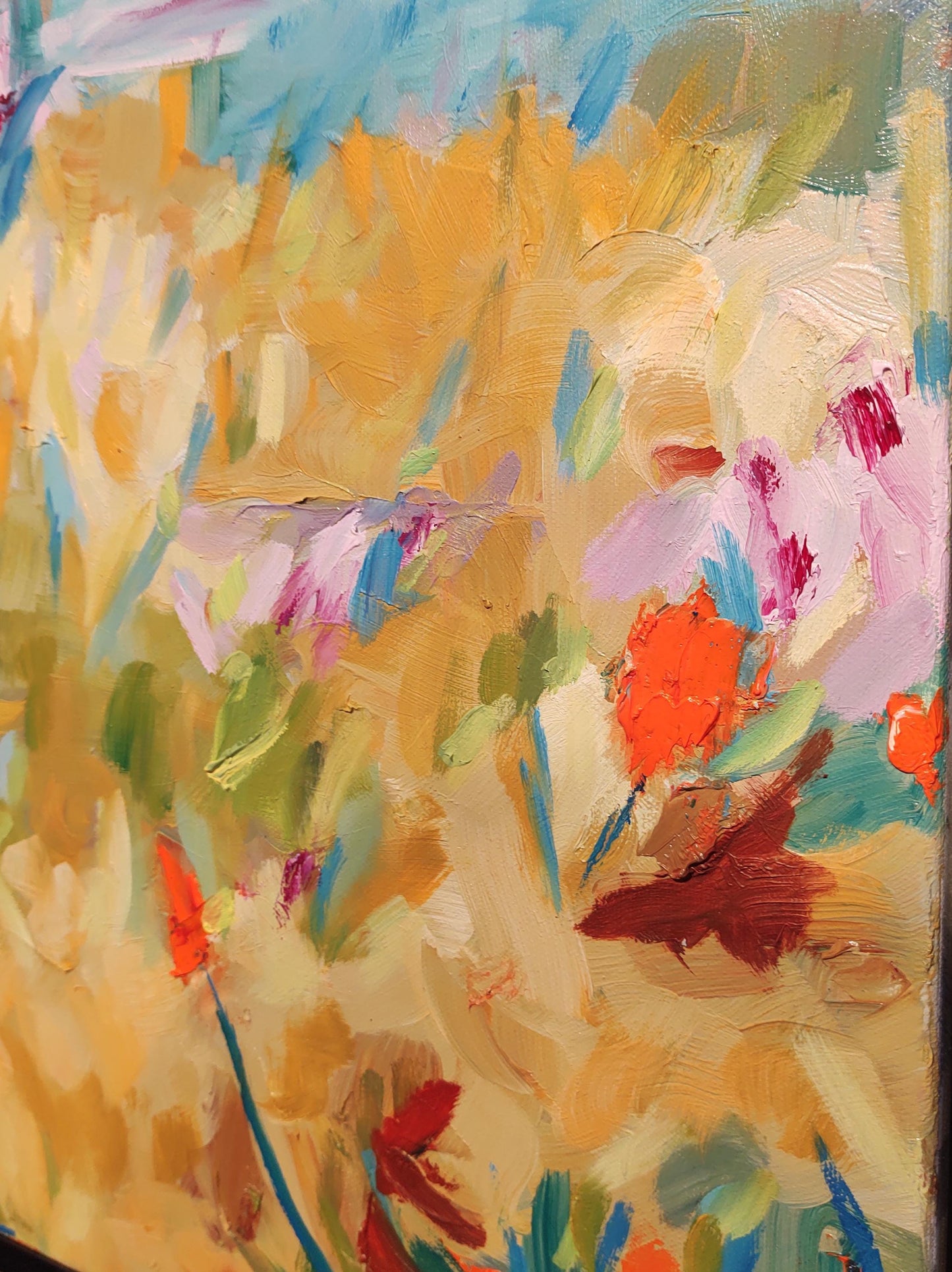 B Flowers on the Bay (Magenta Sails) - 24x24 - Oil on Canvas - Gallery Exhibit - SOLD