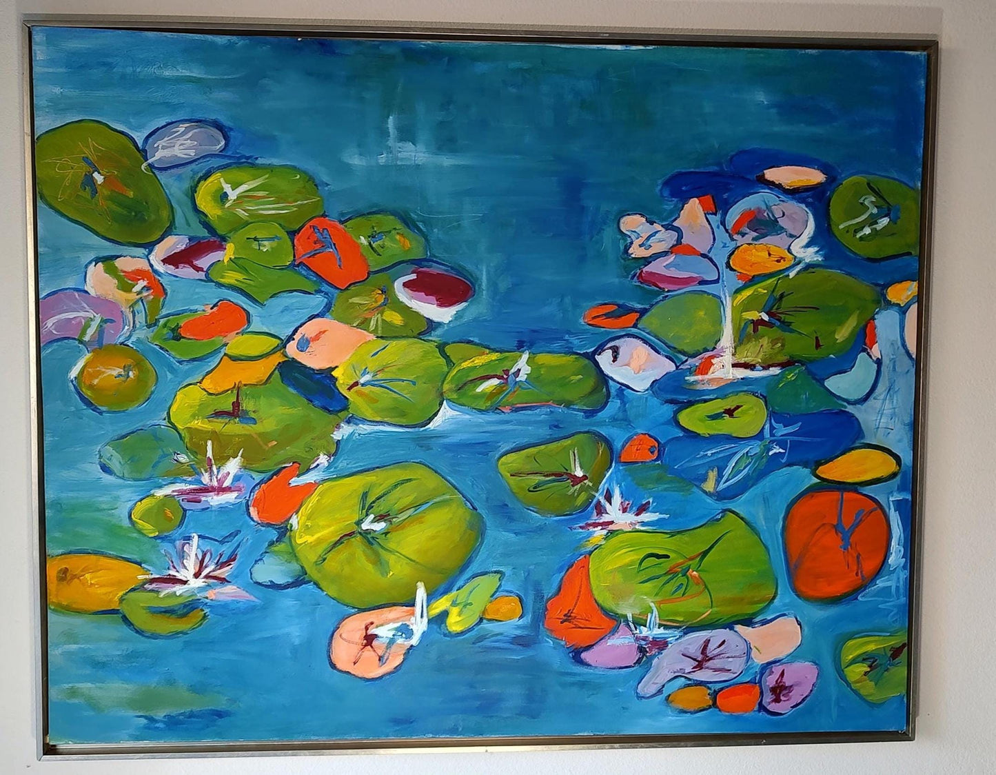 Monet's Psychedelic Lilies 48 x 60 Oil on Canvas