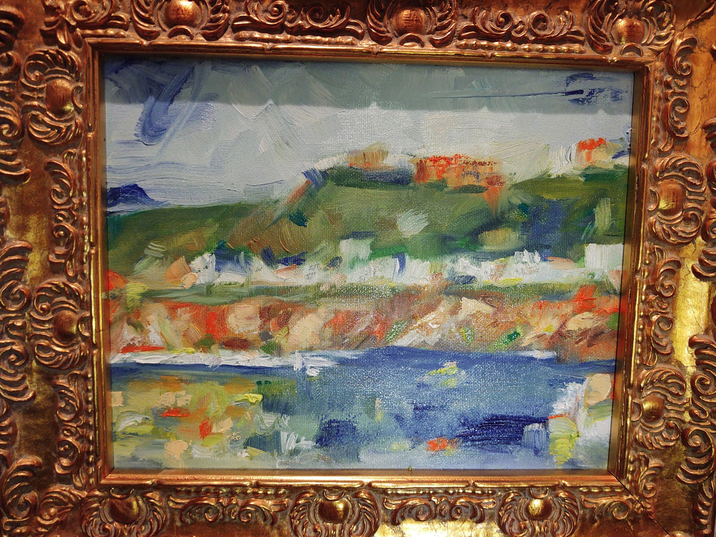 PA Oceana: Dillon Beach Cliffside View - 8 x10 - Impressionist Oil on Canvas - Gallery Exhibit