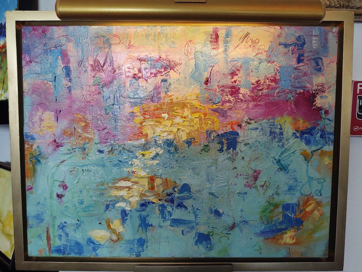 B Tiburon Twilight - 18x30 - Mixed Media on Canvas - Gallery Exhibit