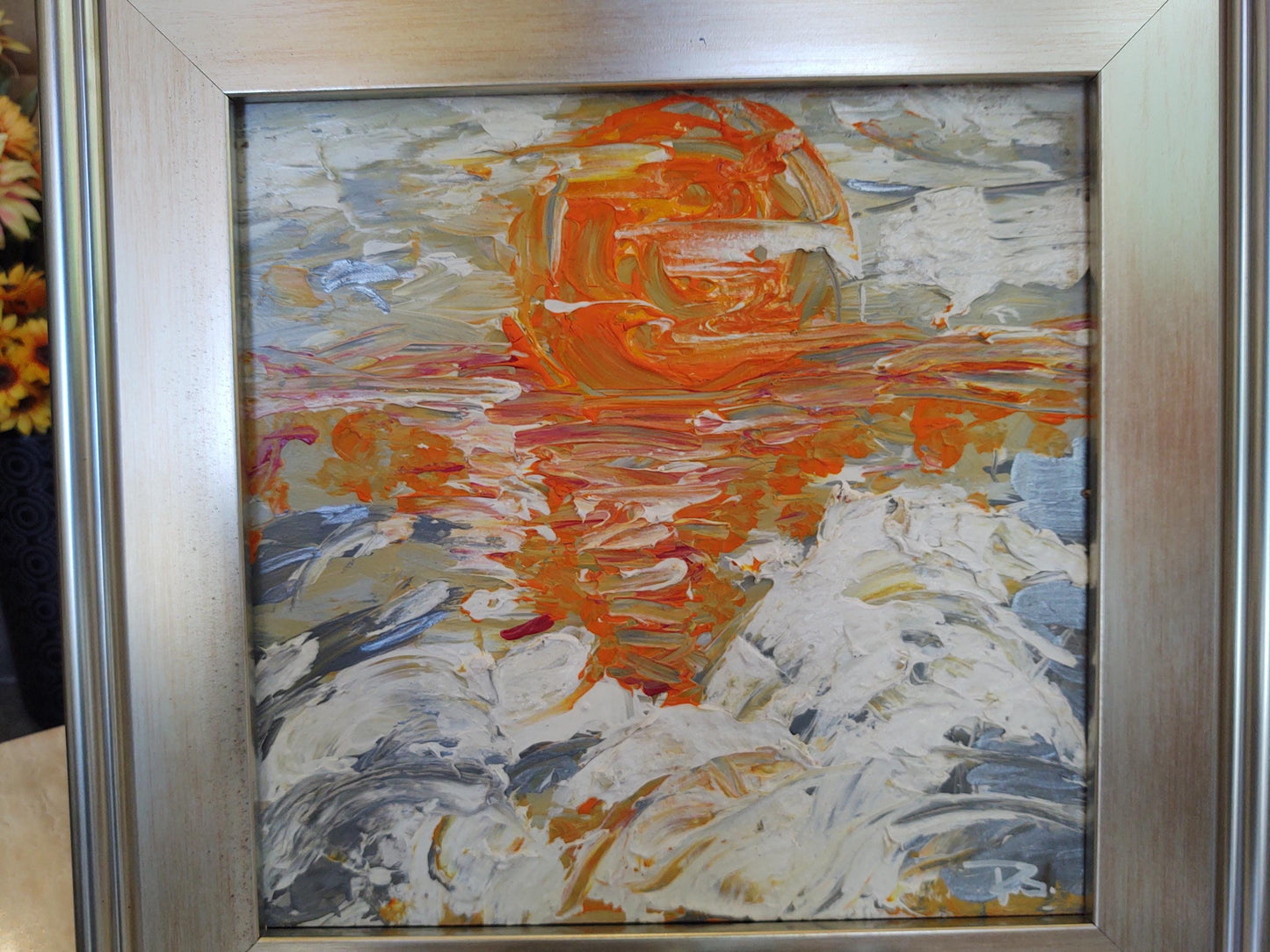 B Last Flash: Capitola Beach - 12x12 - Acrylic & Molding Mud on Hard Board - Gallery Exhibit