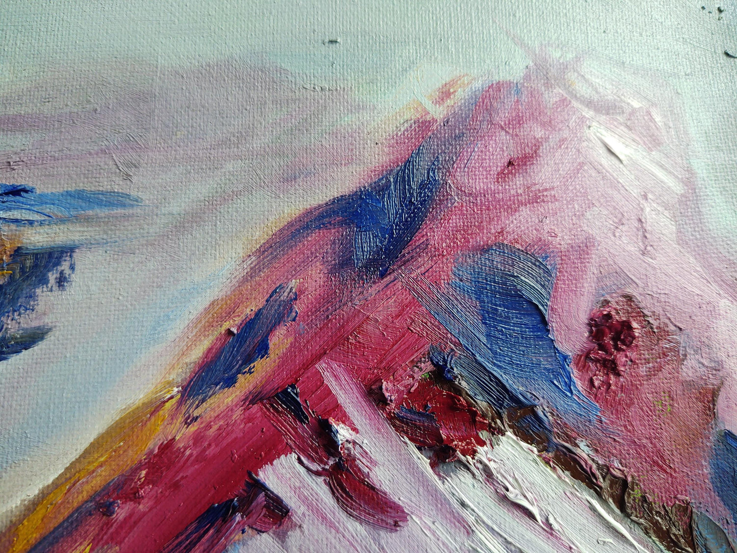 V Sierra Majenta Mountain 8 x 10 Oil on Canvas