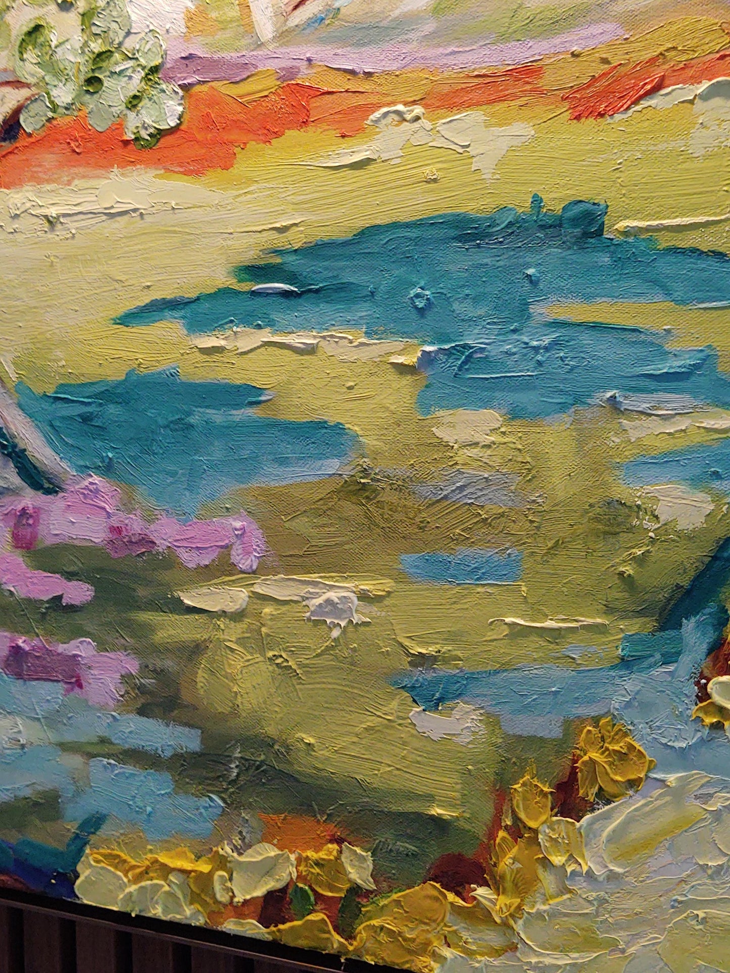 B Blue Olive Shadows & Lavender Daze - 30x48 - Oil on Canvas - Gallery Exhibit