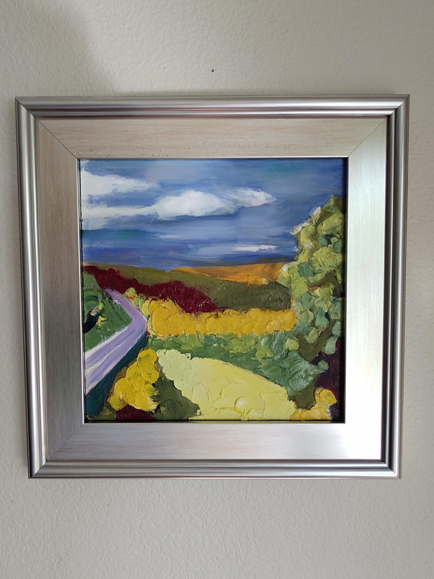 V Bennett Valley Road- Plein Air 12 x 12 Oil on Board