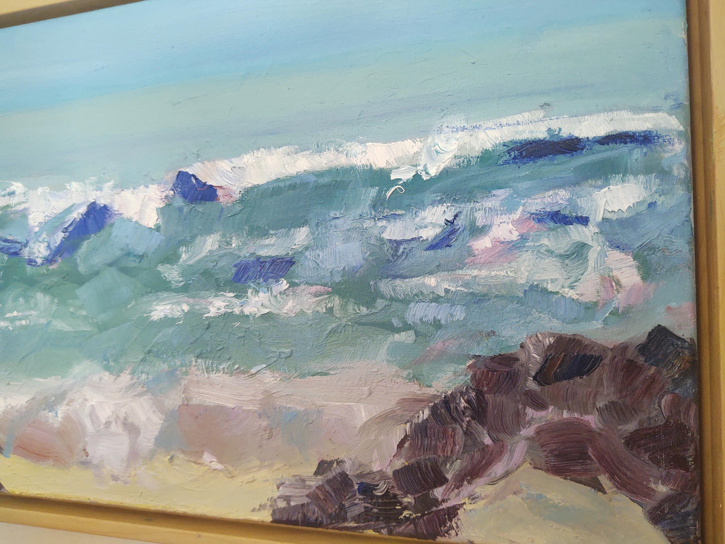 V Dancing Waves-Carmel By The Sea 10 x 20 Oil On Canvas