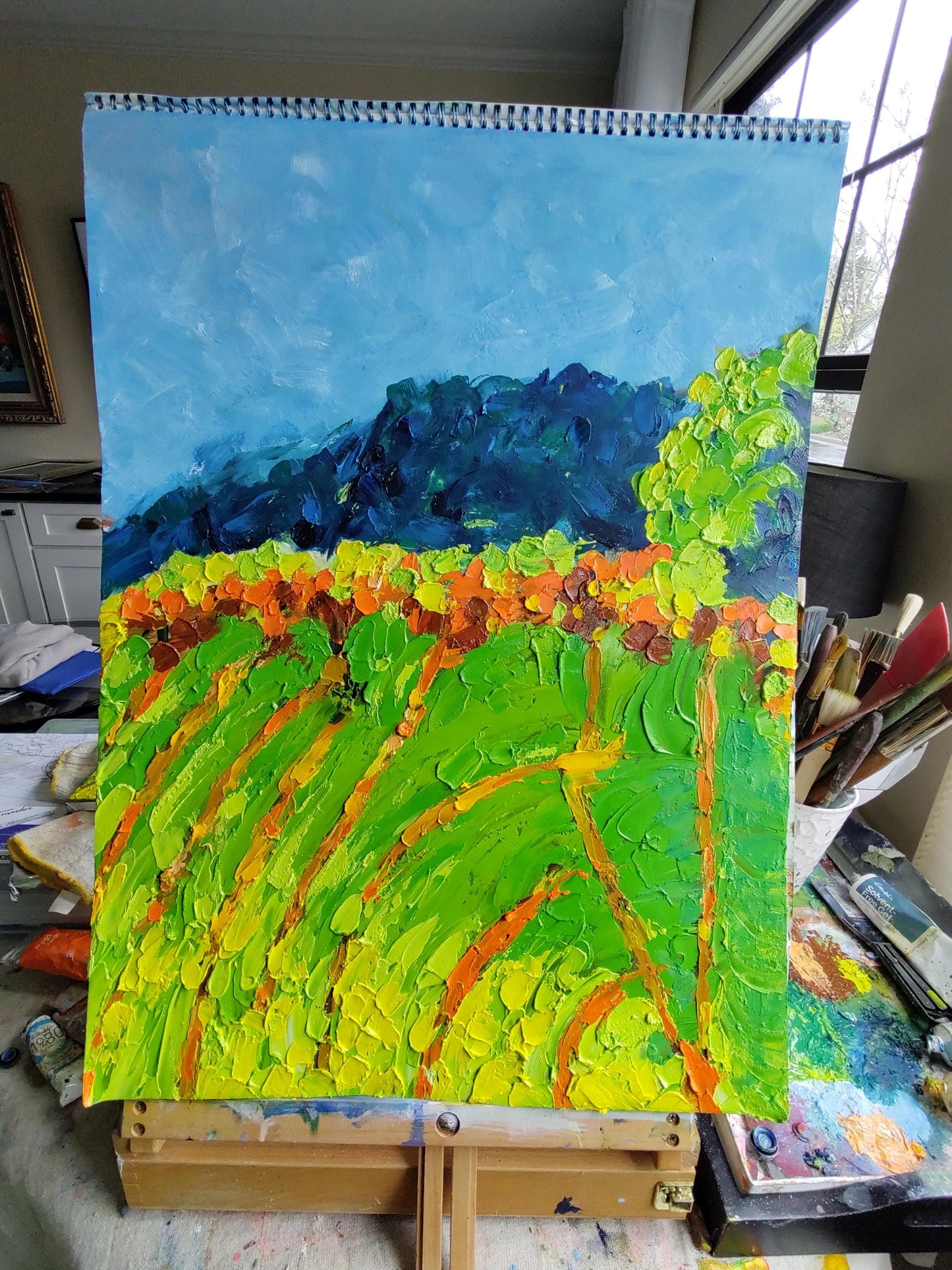 V Cabernet Crush-The Last Bunch 18x24 Oil on Paper Canvas Mounted