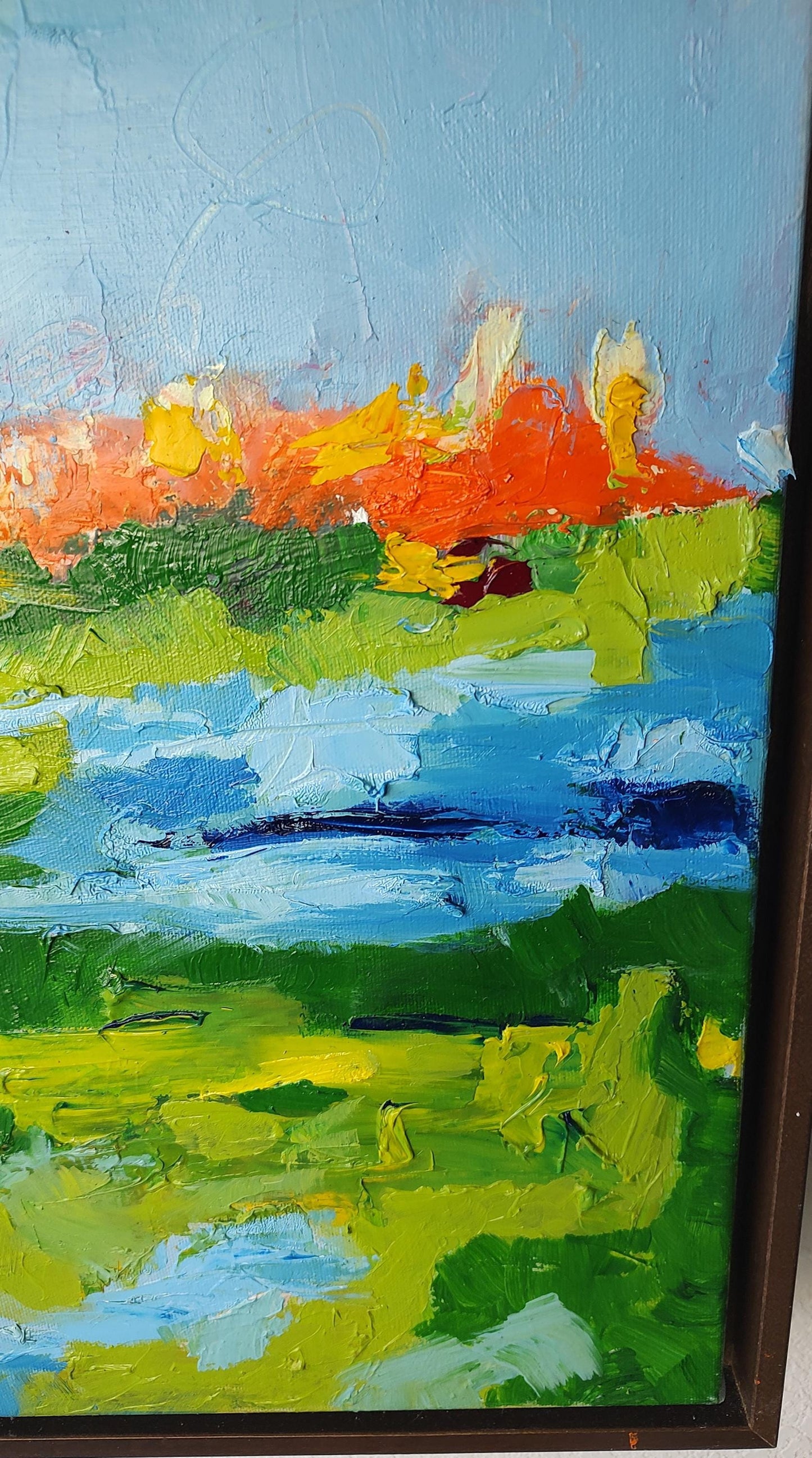 SOLD Sunrise Over The Bay 36 x 36 Oil on Canvas