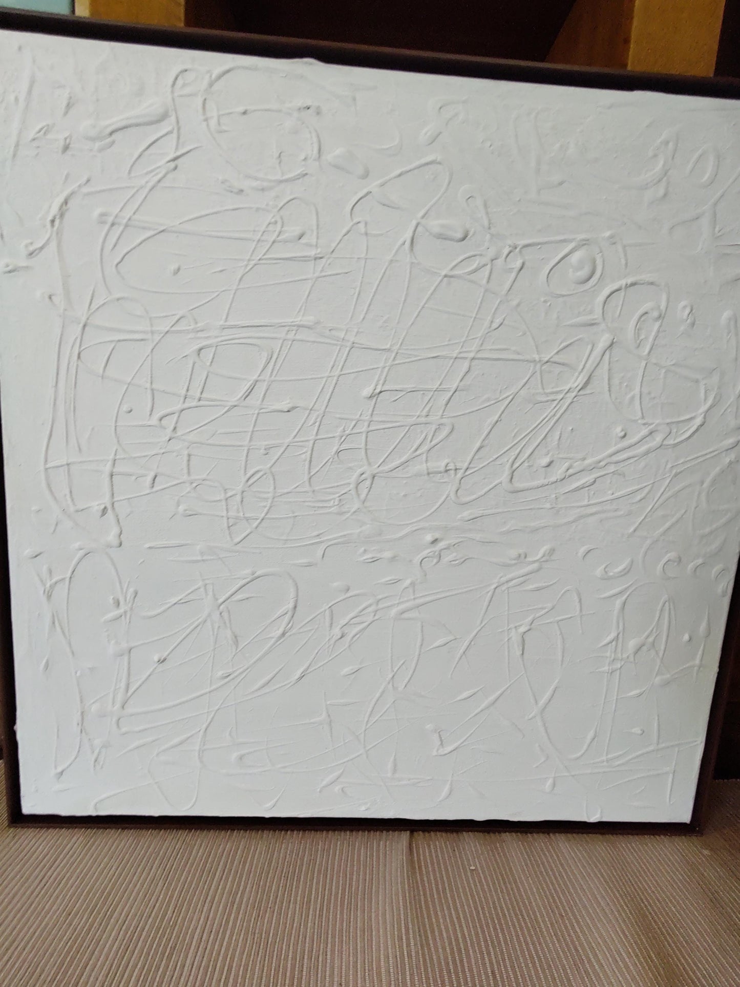 V PURE LIGHT-Abstract Monotone Texture Acrylic on Canvas 20 x 20