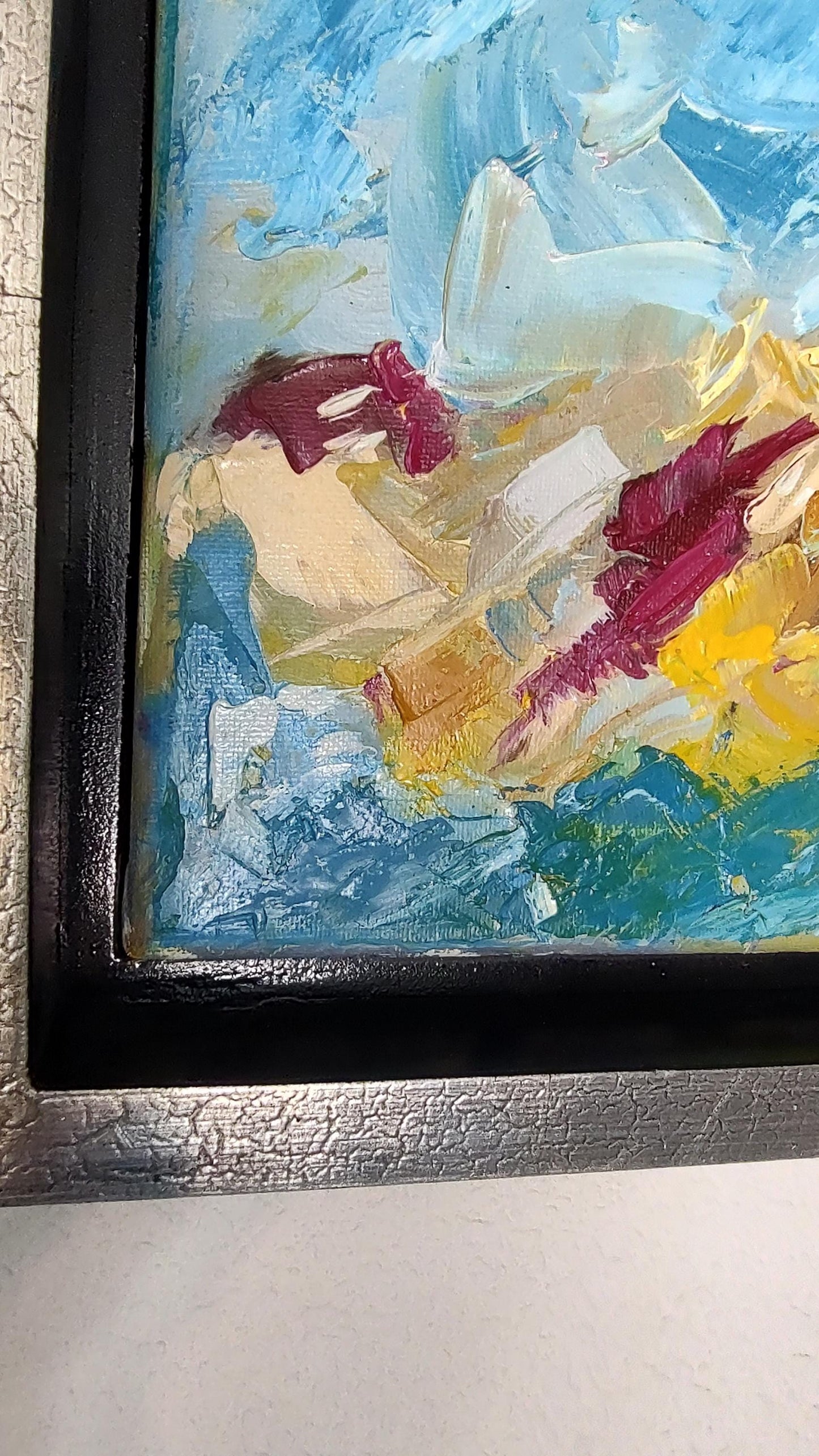 V Magenta Shore-Jenner Seascape 8 x 10 Oil on Canvas