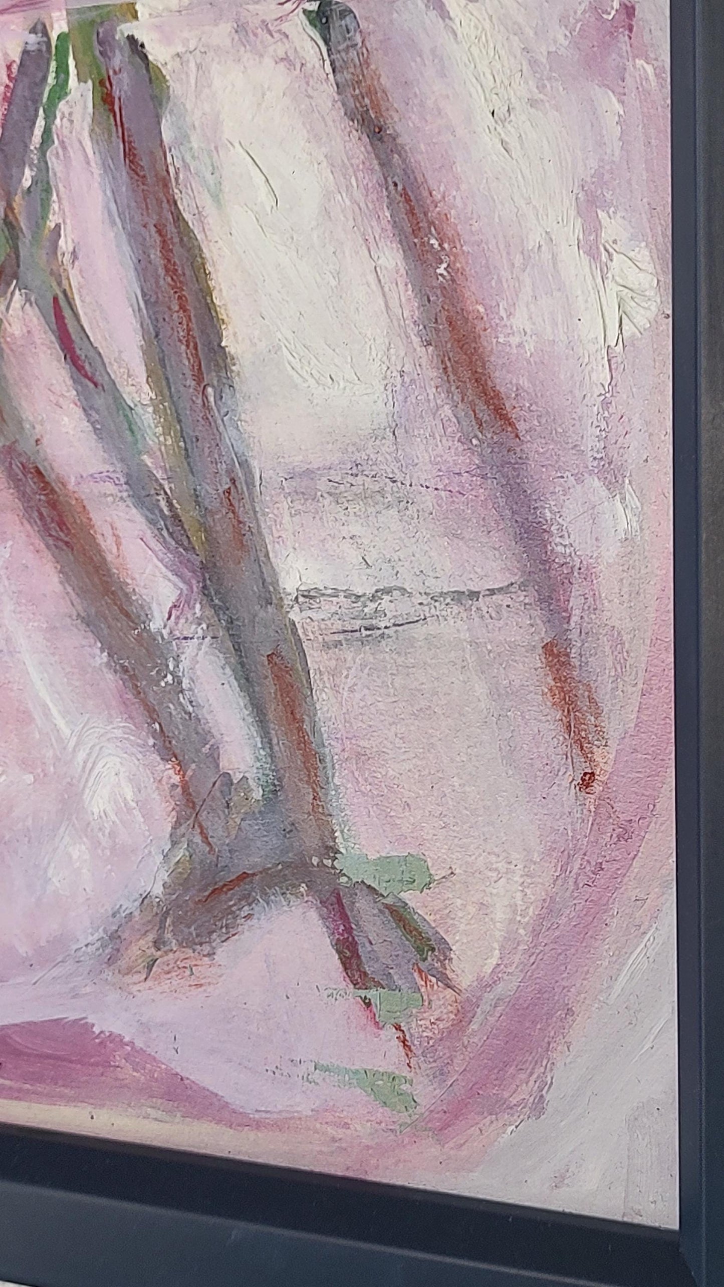 V Blossoms Through My Window 20 x 20 Oil on Foam Core