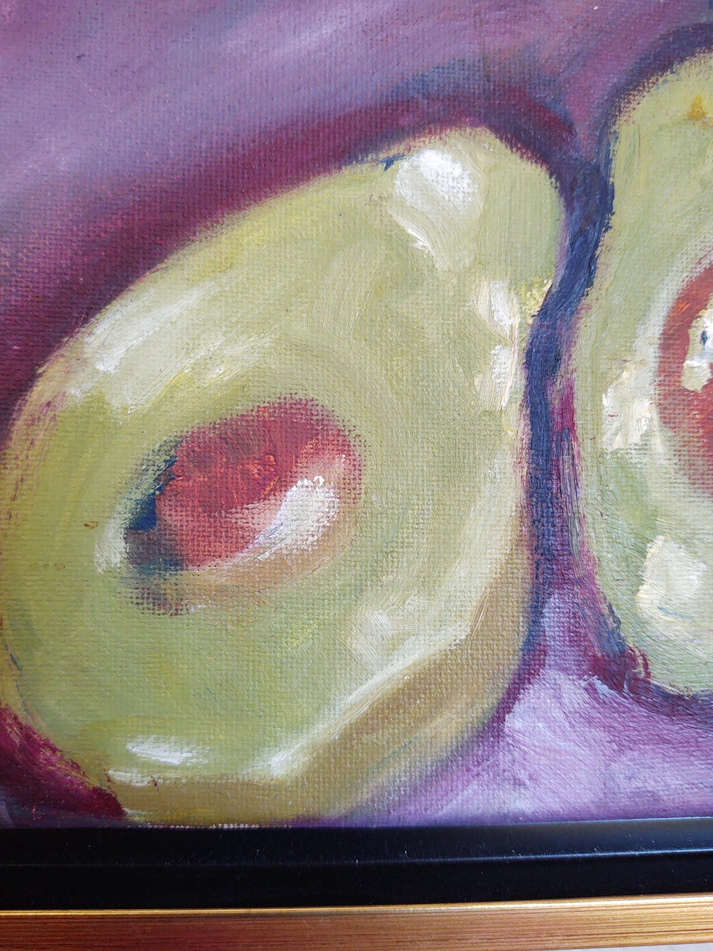 V Avocados-Still Life Study Triptych 8 x 10 Oil on Canvas
