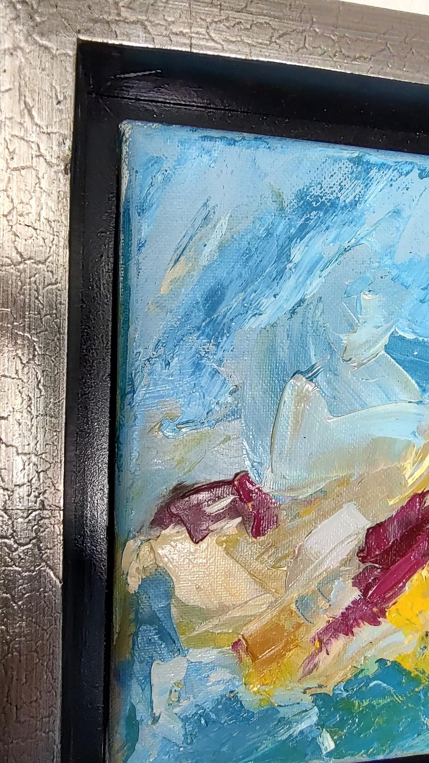 V Magenta Shore-Jenner Seascape 8 x 10 Oil on Canvas