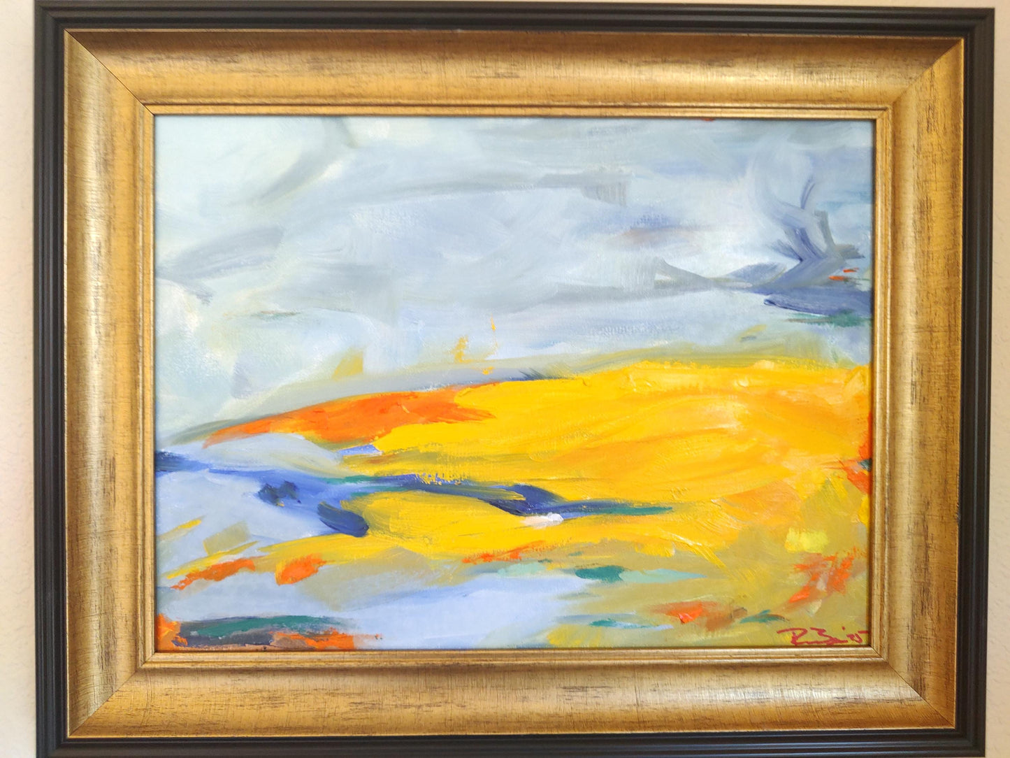 B Pt. Reyes- Azure Sky & Ochre Strike - 12 x 15 - Oil on Canvas - Gallery Exhibit