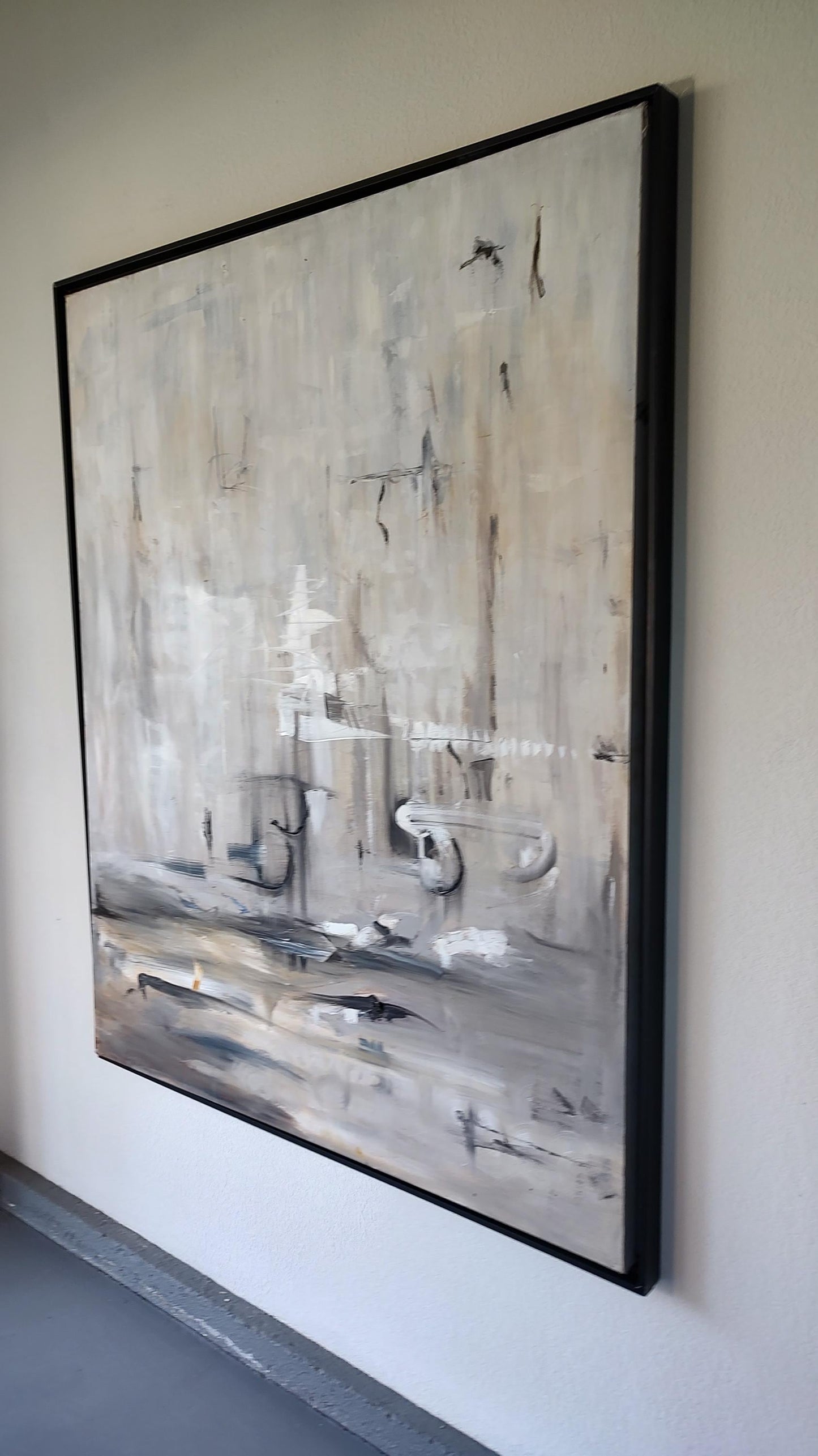 B Sepia Cascade - 48x60 - Large Scale Original Oil - Gallery Exhibit