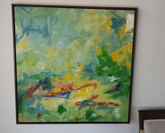 V Carneros Harvest - Down Valley 36 x 36 Oil on Canvas