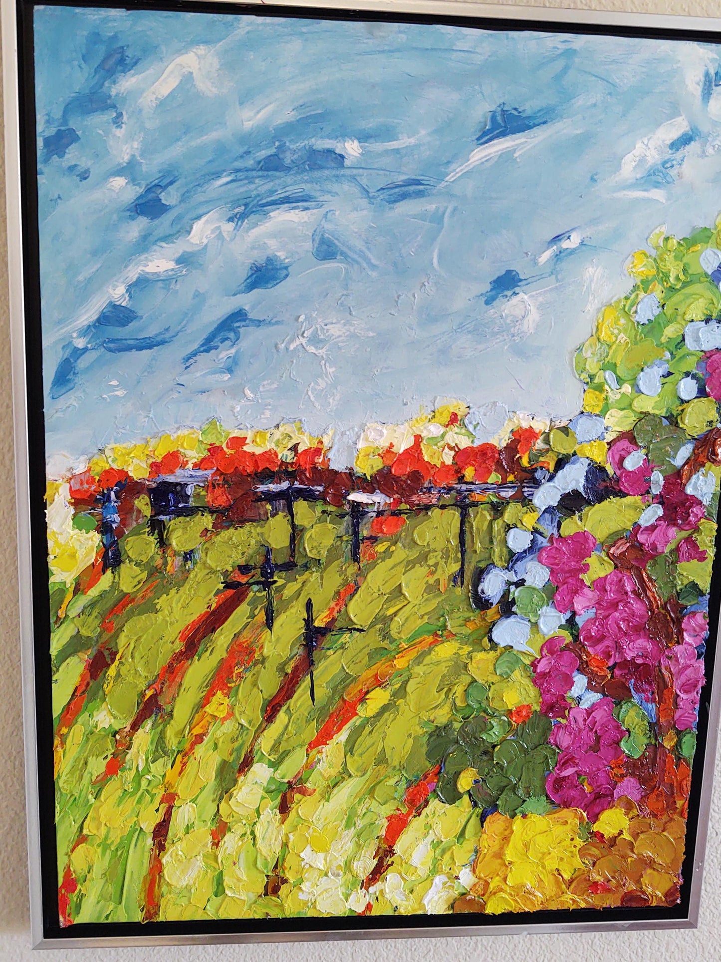 V Cabernet Crush-The Last Bunch 18x24 Oil on Paper Canvas Mounted