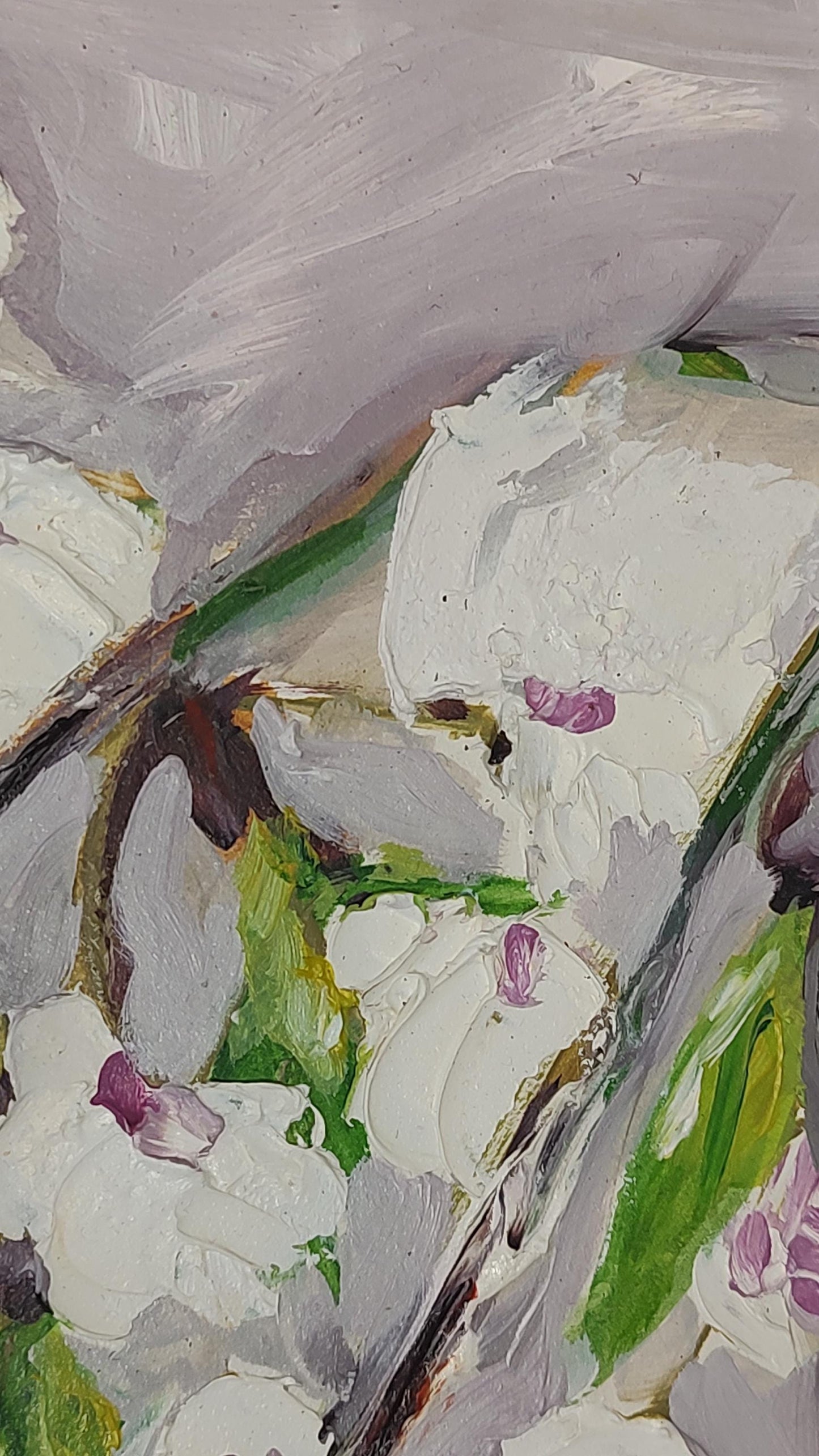 V Blossoms Through My Window 20 x 20 Oil on Foam Core