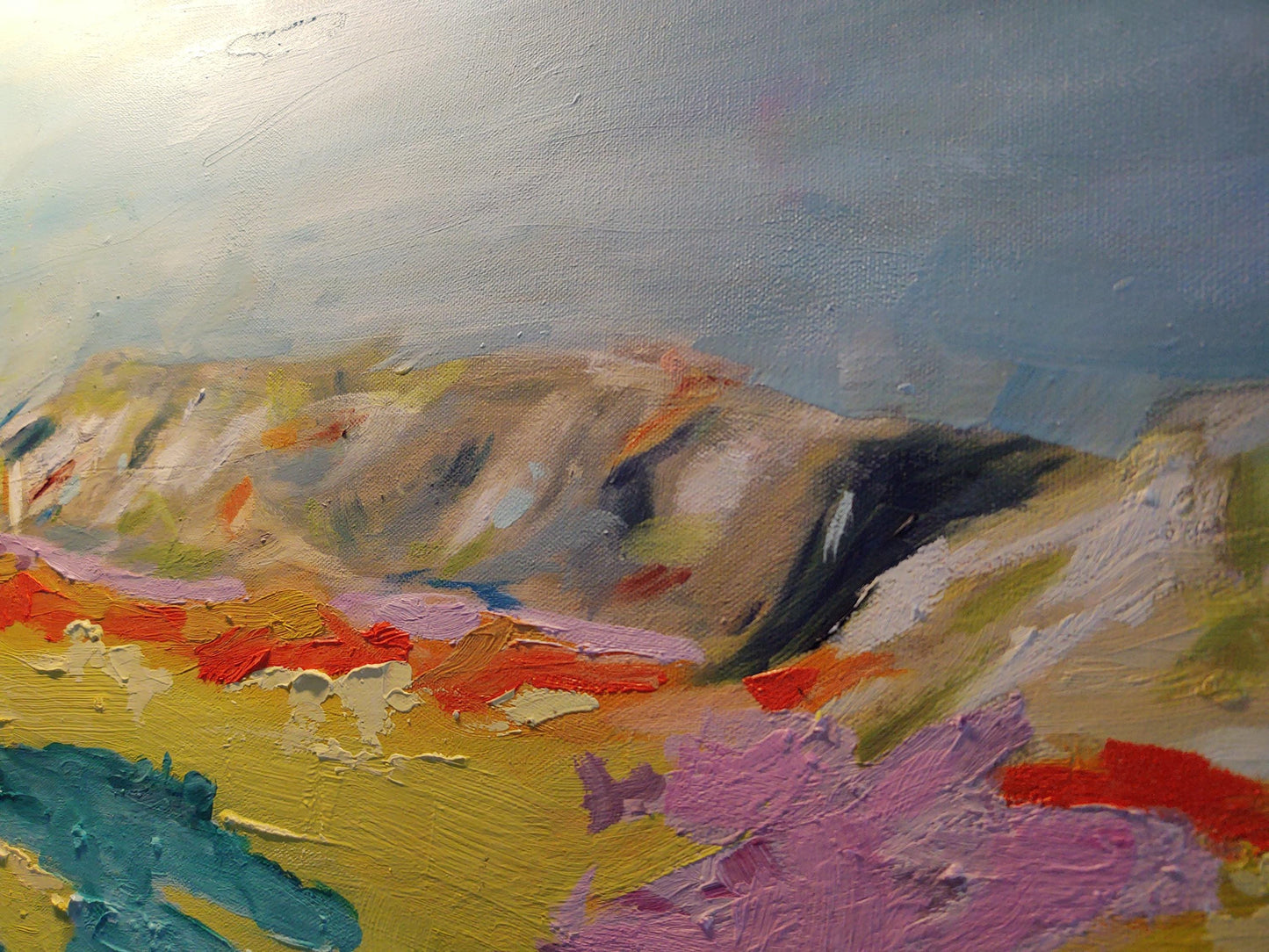 B Blue Olive Shadows & Lavender Daze - 30x48 - Oil on Canvas - Gallery Exhibit