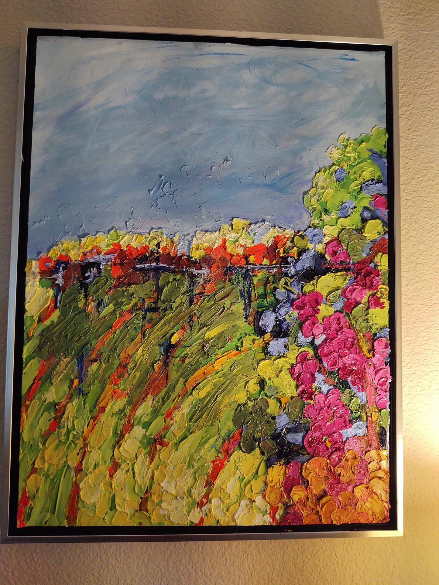 V Cabernet Crush-The Last Bunch 18x24 Oil on Paper Canvas Mounted