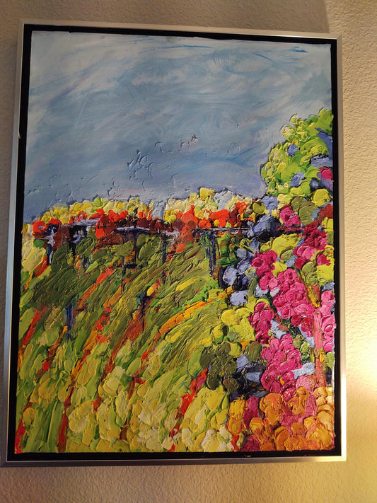 G Cabernet Crush-The Last Bunch 18x24 Oil on Paper Canvas Mounted