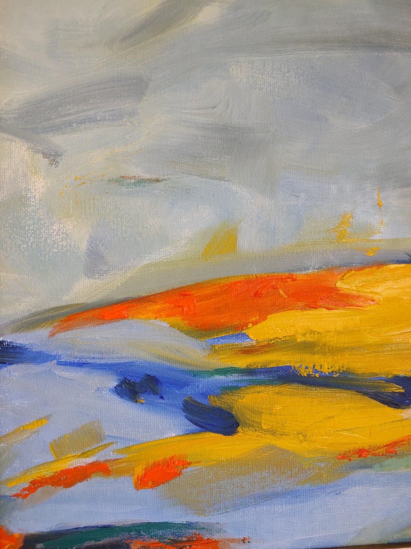 B Pt. Reyes- Azure Sky & Ochre Strike - 12 x 15 - Oil on Canvas - Gallery Exhibit