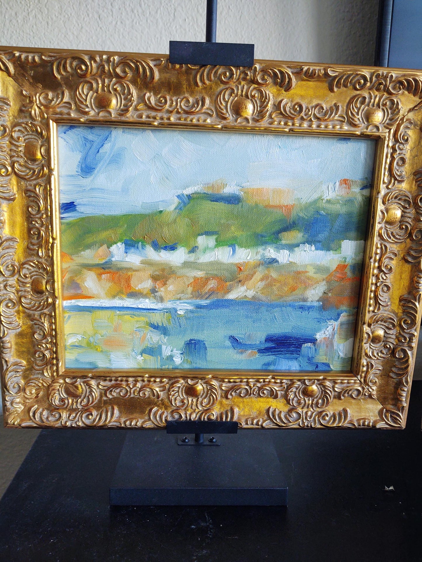 PA Oceana: Dillon Beach Cliffside View - 8 x10 - Impressionist Oil on Canvas - Gallery Exhibit