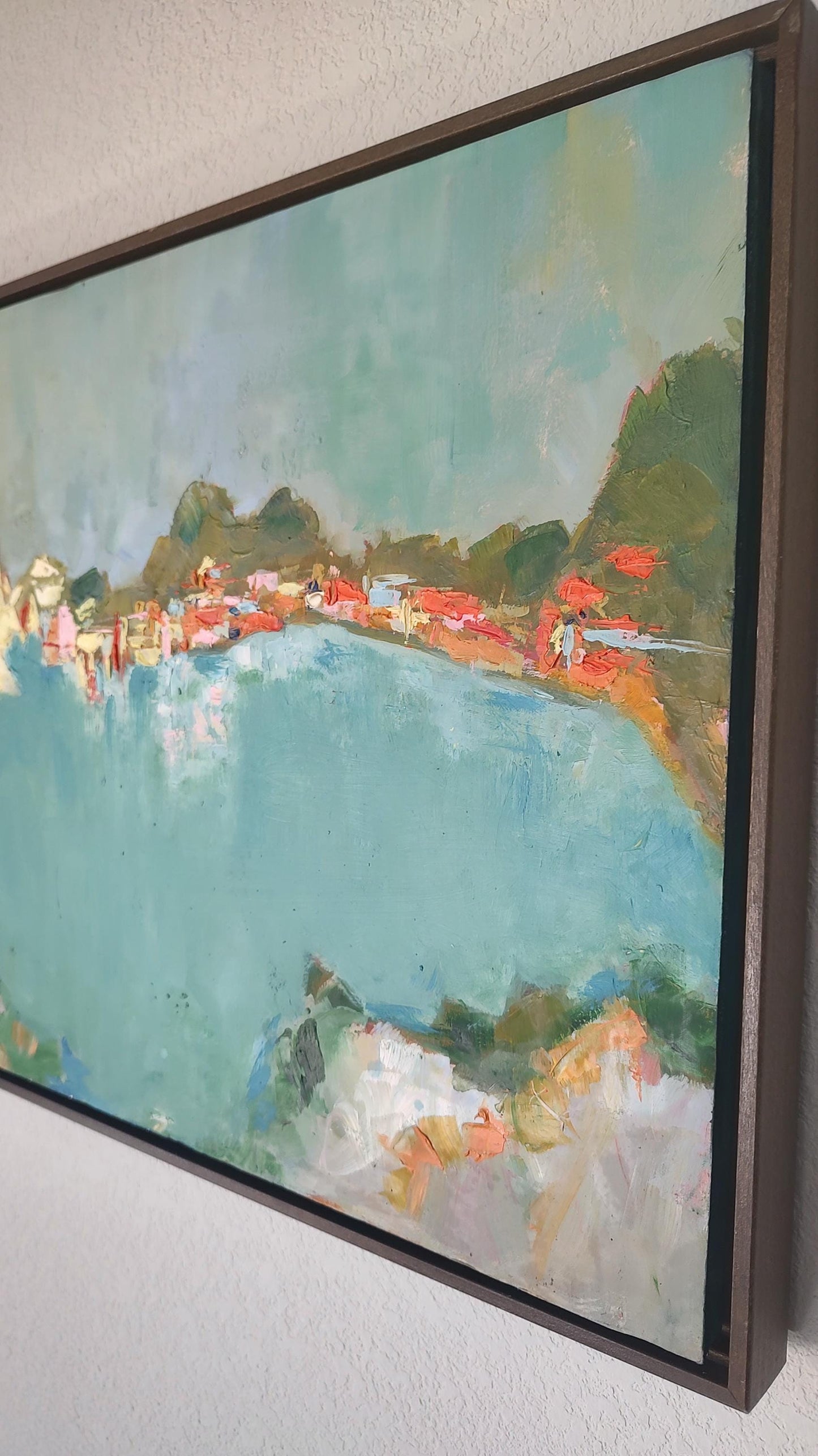 SOLD Yellow Dawn - Sausalito Sunrise 16.5 x 20.5 Oil on Board mounted on Canvas