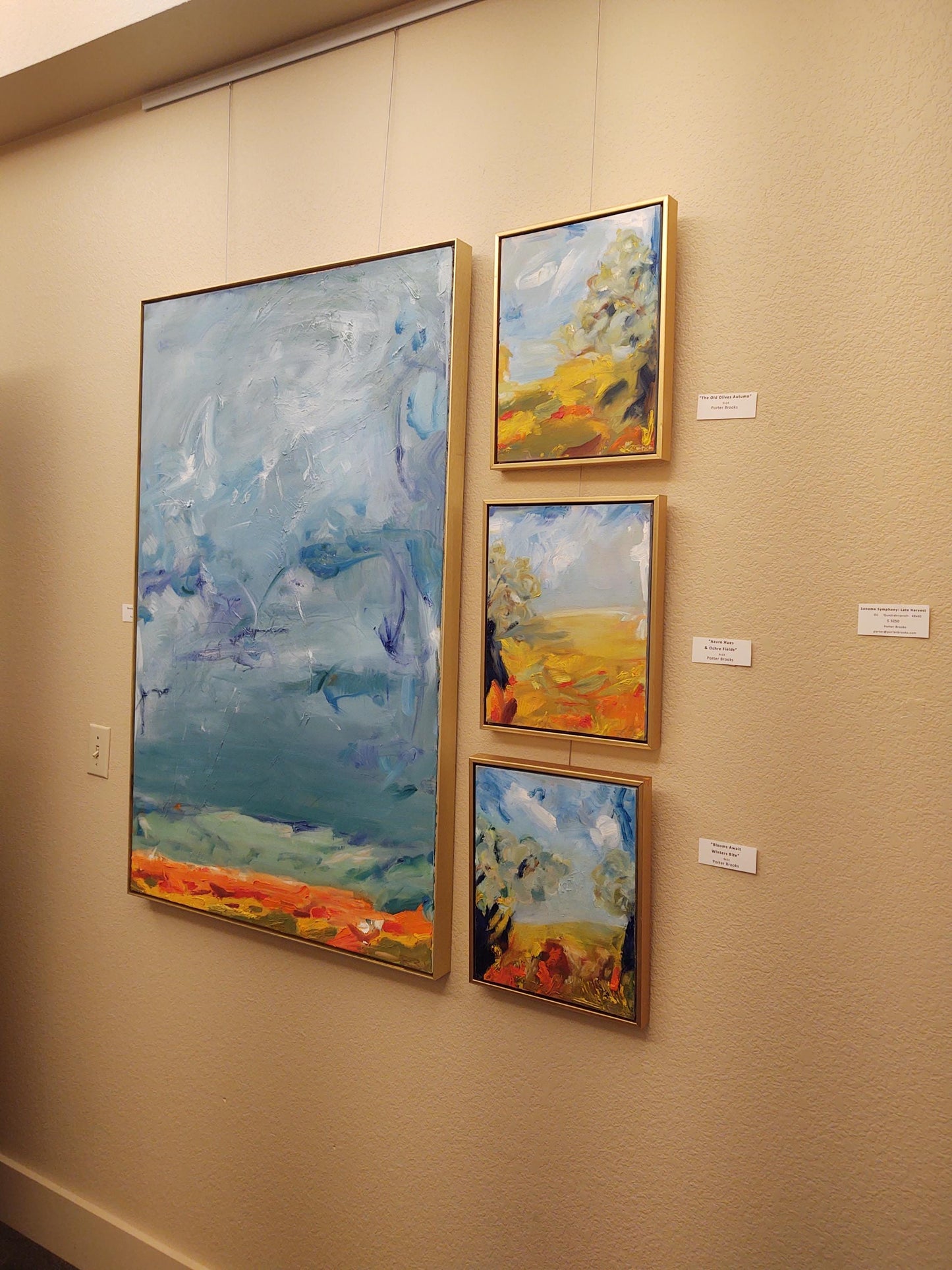 B Late Harvest 4-Panel  Quadriptych - Oil on Canvas - Gallery Exhibit