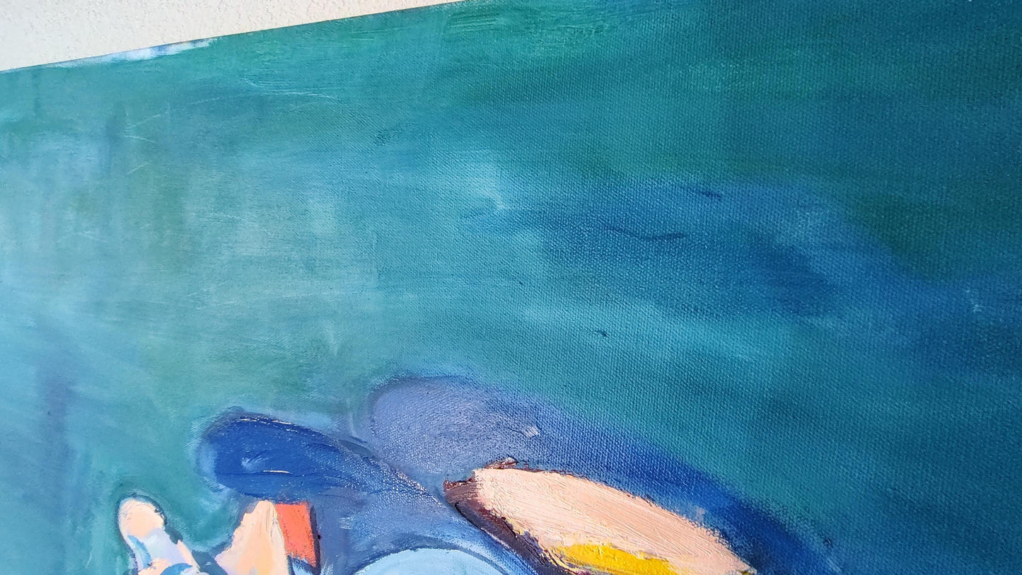 Monet's Psychedelic Lilies 48 x 60 Oil on Canvas