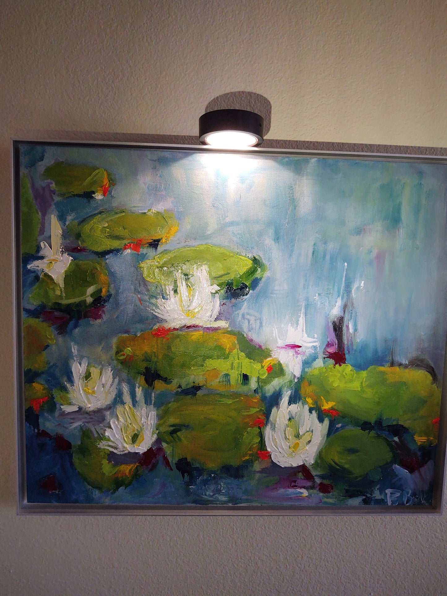 Monet's Kaleidoscope Dreams-Triptych-Lilies In The Rain Three 18 x 24 Oil on Canvas