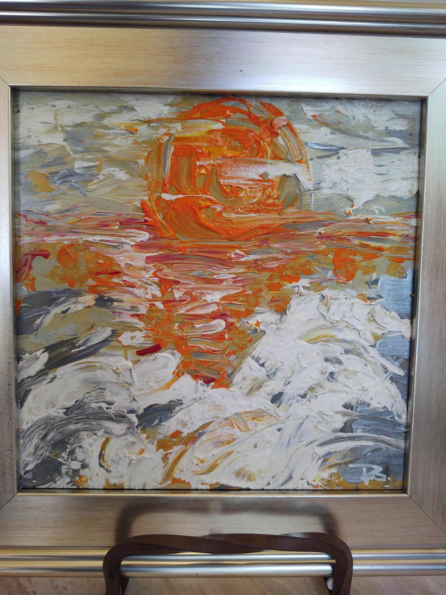 B Last Flash: Capitola Beach - 12x12 - Acrylic & Molding Mud on Hard Board - Gallery Exhibit