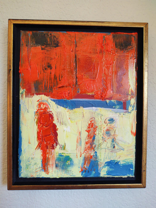 V Beach Day For Three 8 x 10 Oil on Canvas