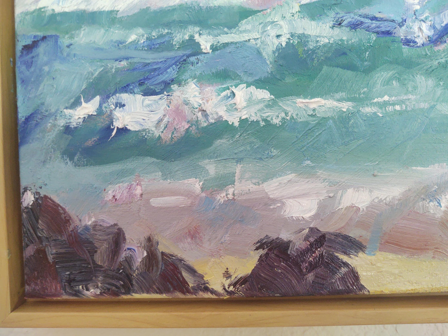 V Dancing Waves-Carmel By The Sea 10 x 20 Oil On Canvas