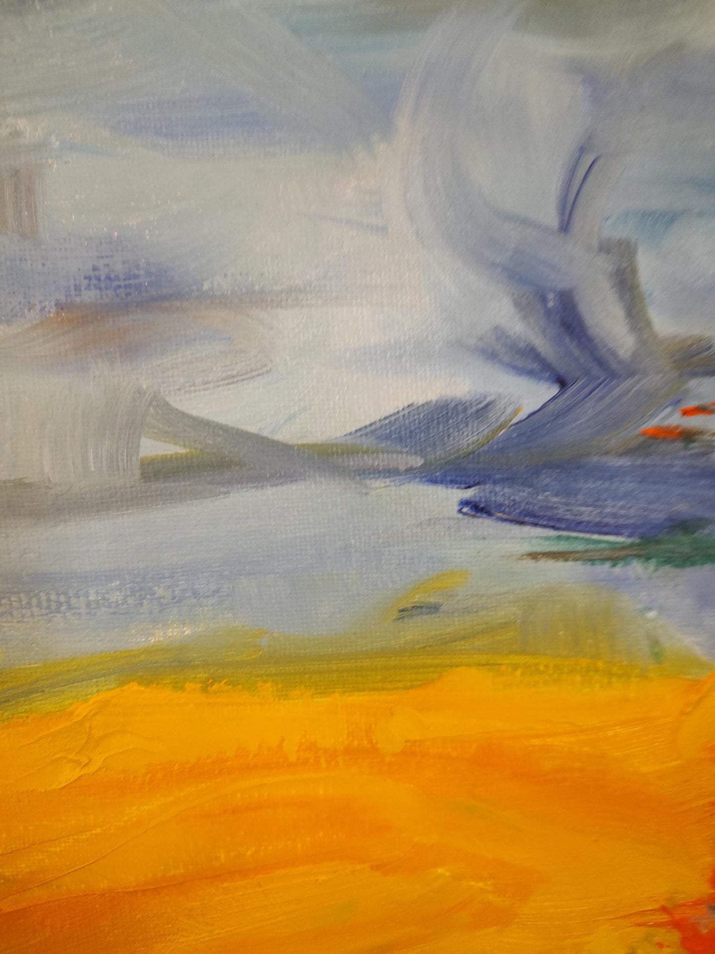 B Pt. Reyes- Azure Sky & Ochre Strike - 12 x 15 - Oil on Canvas - Gallery Exhibit