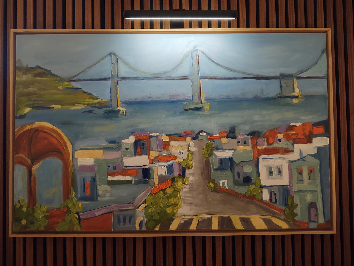 V San Francisco Tapestry of Color-Marina to Bridge 30 x 48 Oil on Canvas