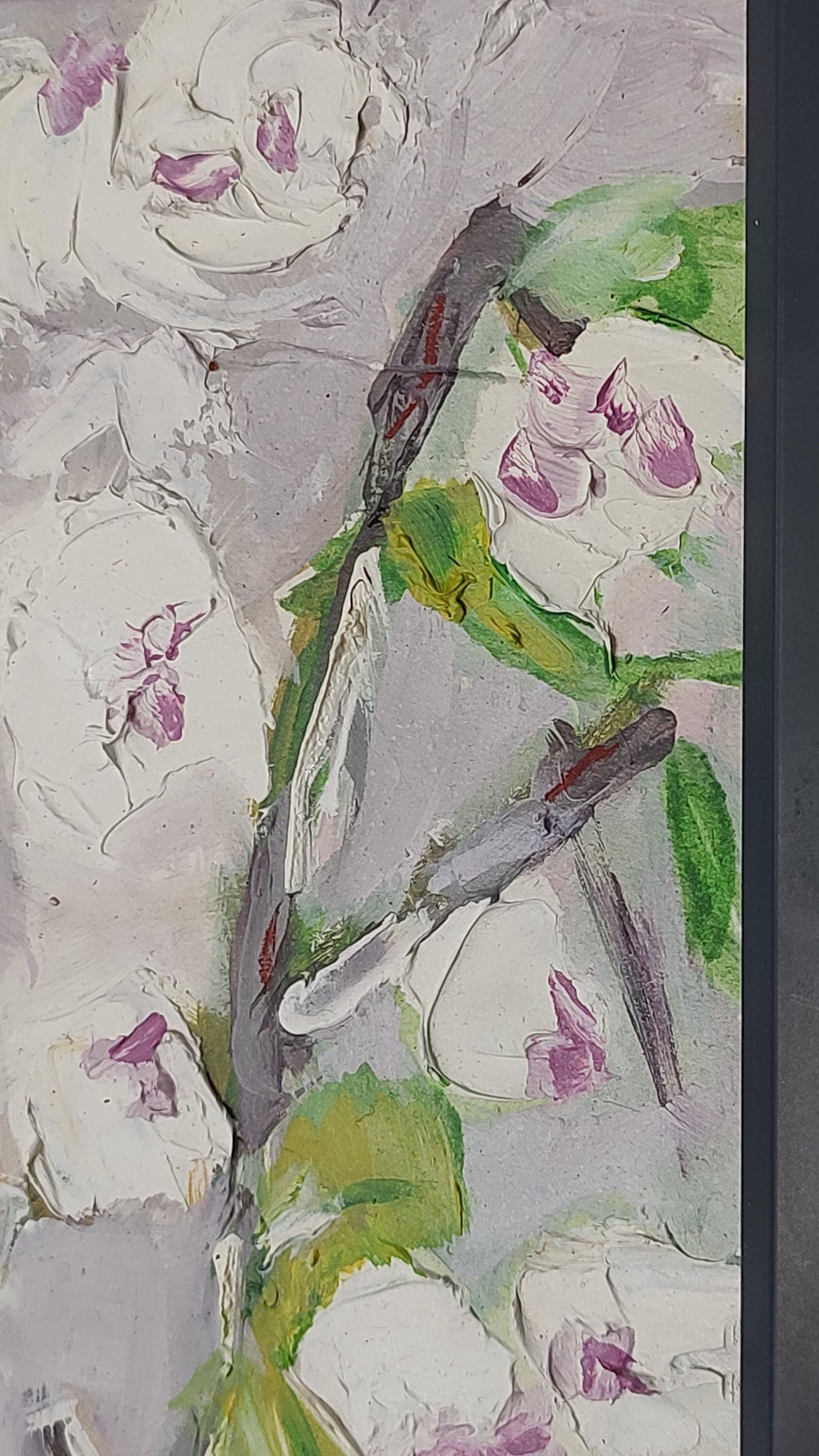 V Blossoms Through My Window 20 x 20 Oil on Foam Core