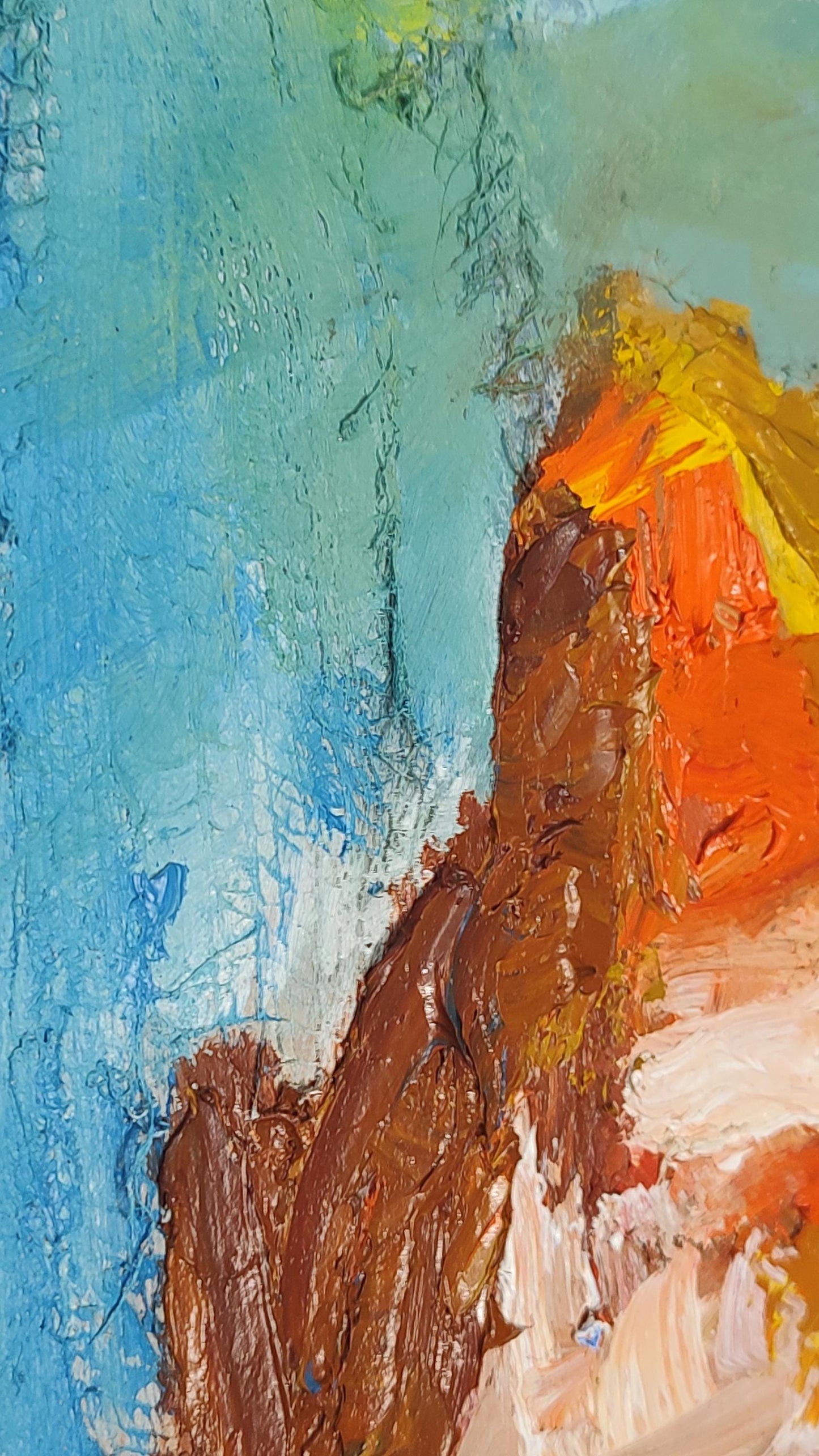 V Untamed Sea- 18 x 18 Oil on Vinyl Canvas