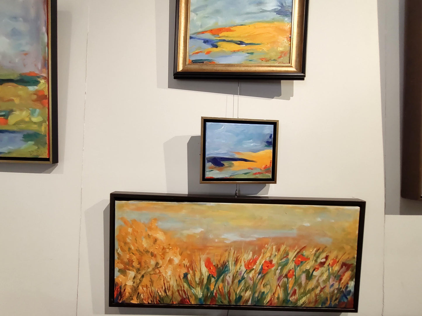 Dancing Reeds and Ochre Buckeye - 12x24 Panoramic - Oil on Vinyl Canvas - Gallery Exhibit